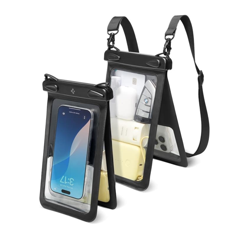 Spigen A603 Universal Waterproof Case - Waterproof Case for Smartphones up to 6.9" (Black) 1
