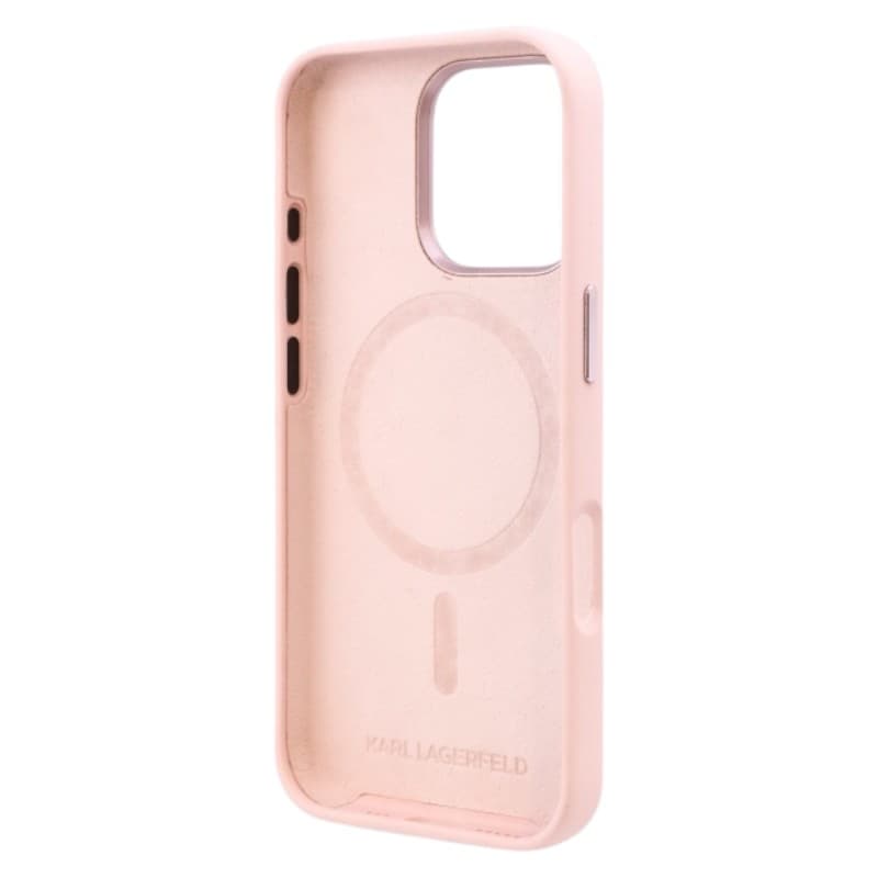 Karl Lagerfeld Silicone Shadow Metal Initial MagSafe - Case for iPhone 16 Pro Max (pink) 7