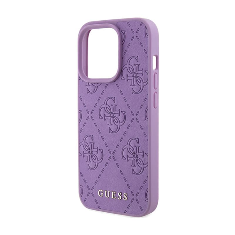 Guess Leather 4G Stamped - Case for iPhone 15 Pro Max (Purple) 6