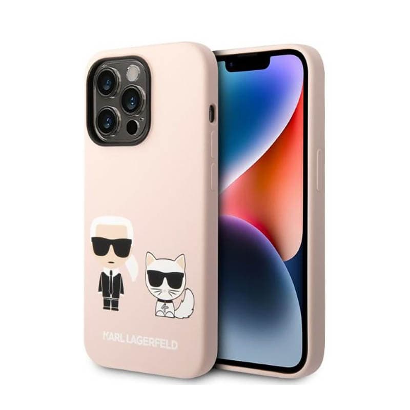 Karl Lagerfeld Liquid Silicone Karl & Choupette MagSafe - Case for iPhone 14 Pro (Pink) 1