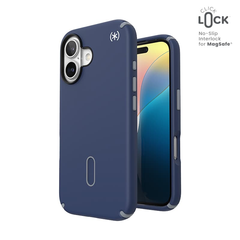 Speck Presidio2 Pro ClickLock & MagSafe - iPhone 16 Case (Coastal Blue / Dust Gray / White) 1