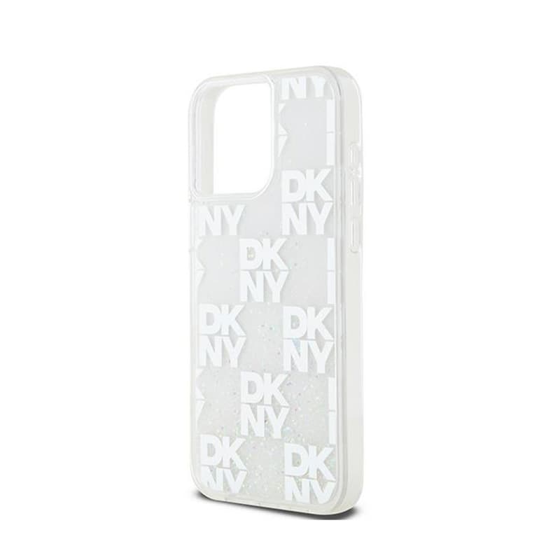 DKNY Liquid Glitter Multilogo - Case for iPhone 15 Pro Max (white) 6