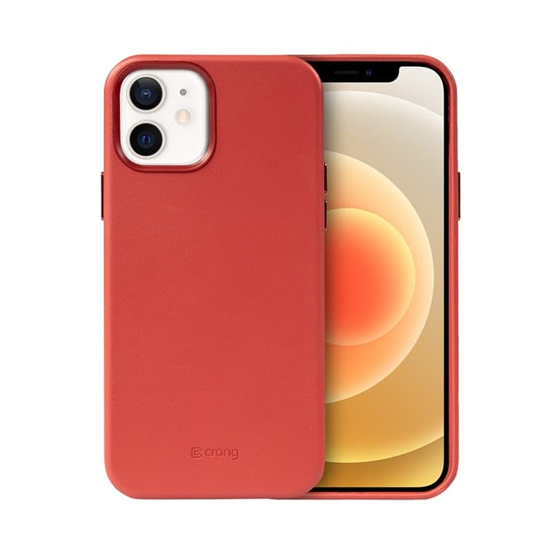 Crong Essential Cover - PU Leather Case for iPhone 12 / iPhone 12 Pro (Red) 1