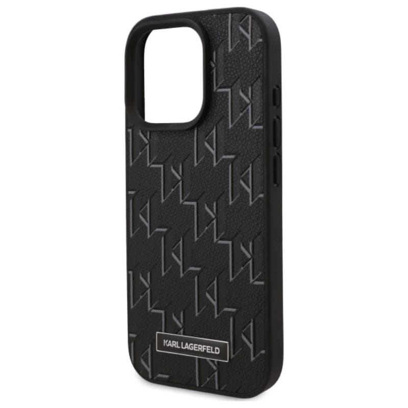 Karl Lagerfeld Leather Monogram Metal Logo MagSafe - Case for iPhone 16 Pro Max (black) 6