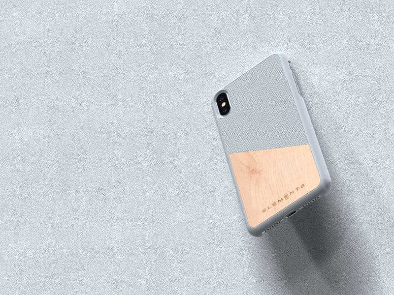 Nordic Elements Original Hel - Case for iPhone Xs Max with real maple wood (Light Grey) 7