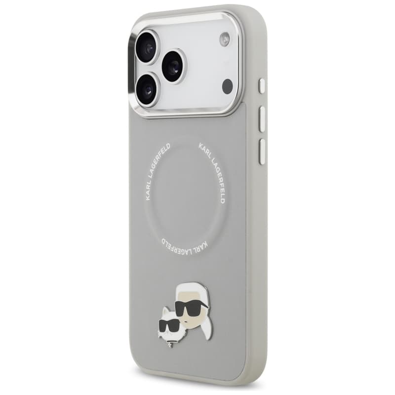Karl Lagerfeld Karl & Choupette Pins MagSafe - Case for iPhone 17 Pro (gray) 2