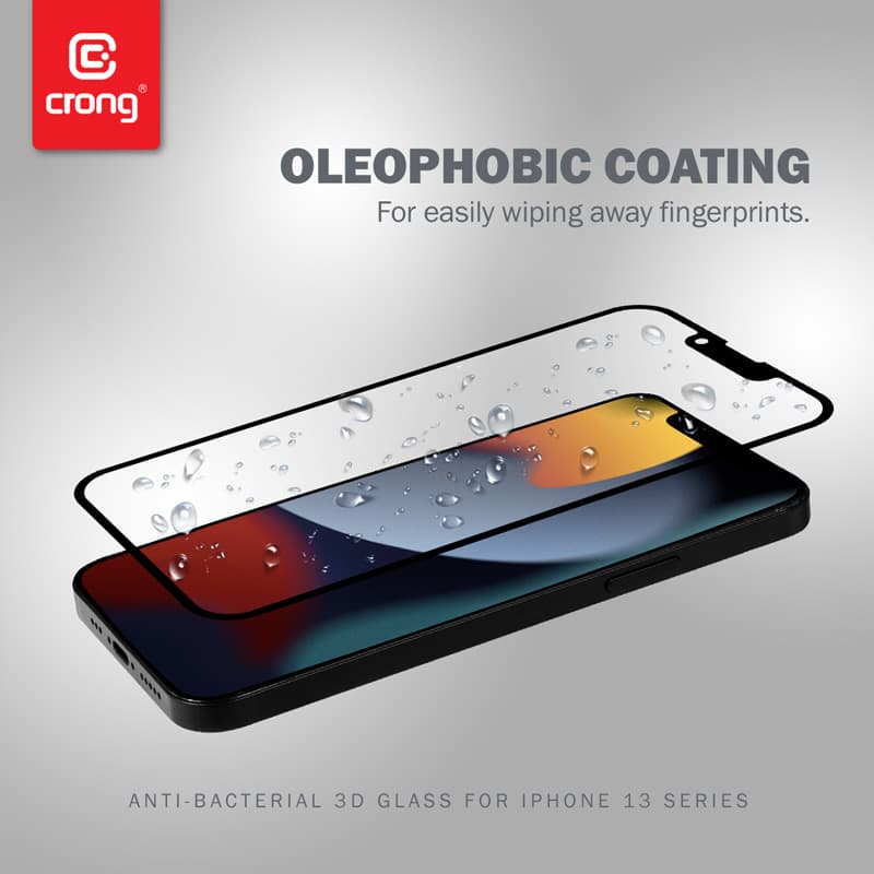 Crong Anti-Bacterial 3D Armor Glass – 9H Tempered Glass for Full Screen iPhone 14 Plus / iPhone 13 Pro Max + Installation Frame 7