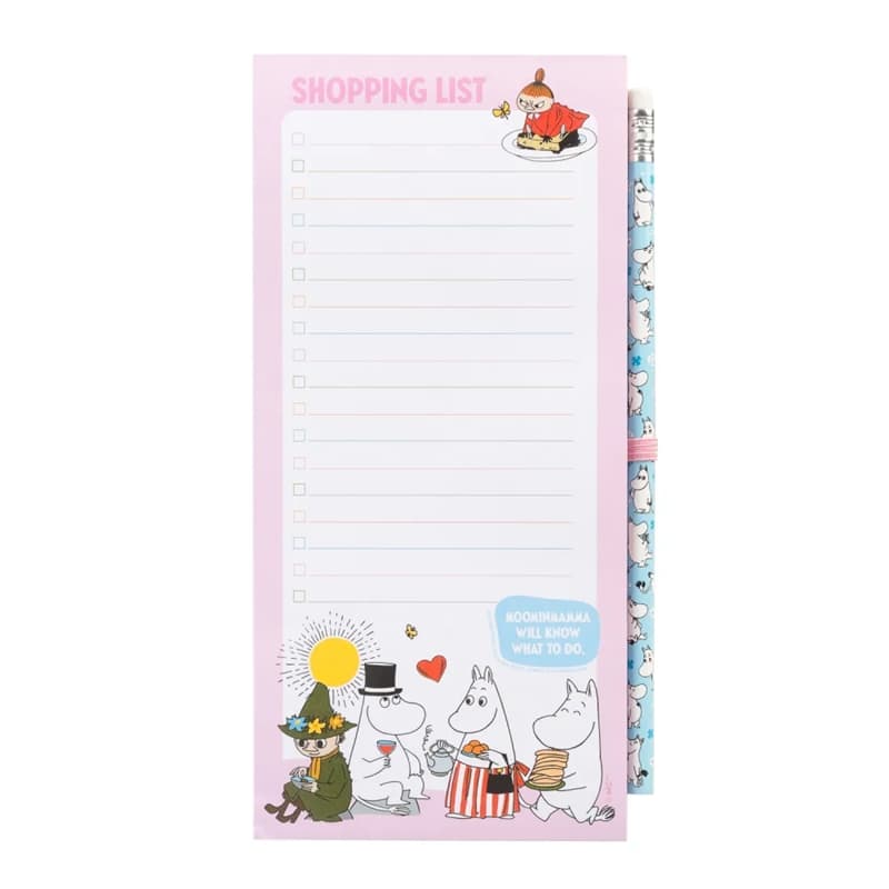Moomins - Magnetic notebook / shopping list for the fridge + pencil (10 x 21 cm) 1