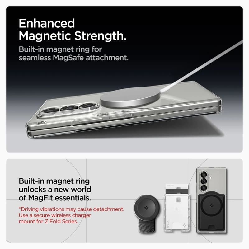 Spigen Airskin Mag MagSafe - Case for Samsung Galaxy Z Fold 7 (Clear/White) 5