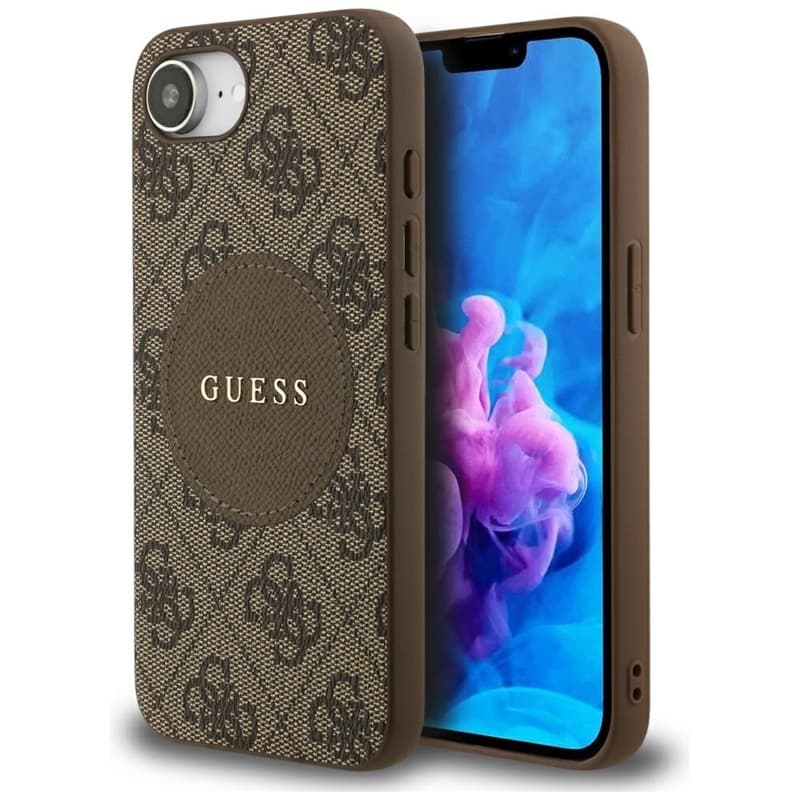 Guess 4G Circle Classic Logo MagSafe - Case for iPhone 16e (brown) 1