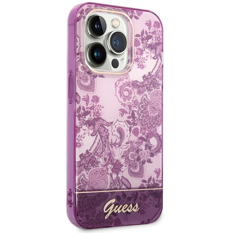 Guess Porcelain Collection - Case for iPhone 14 Pro Max (Fuchsia) 4