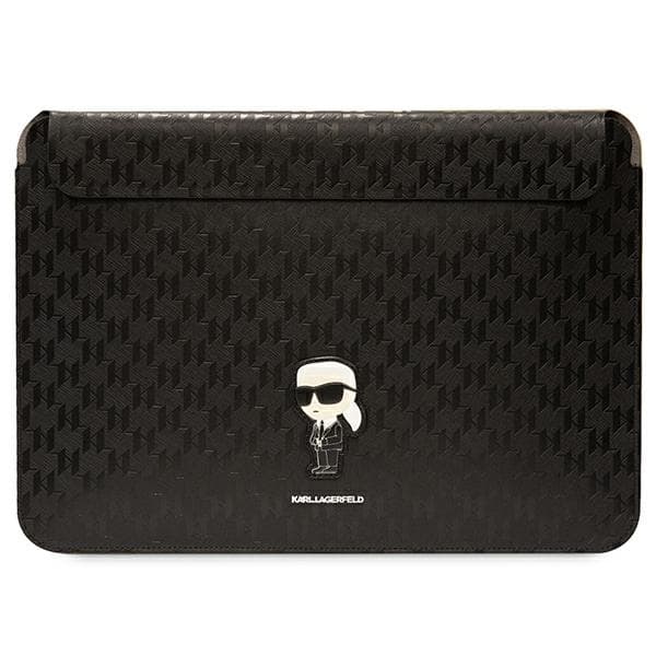 Karl Lagerfeld NFT Saffiano Monogram Ikonik Karl Sleeve - 14" Notebook Case (Black)