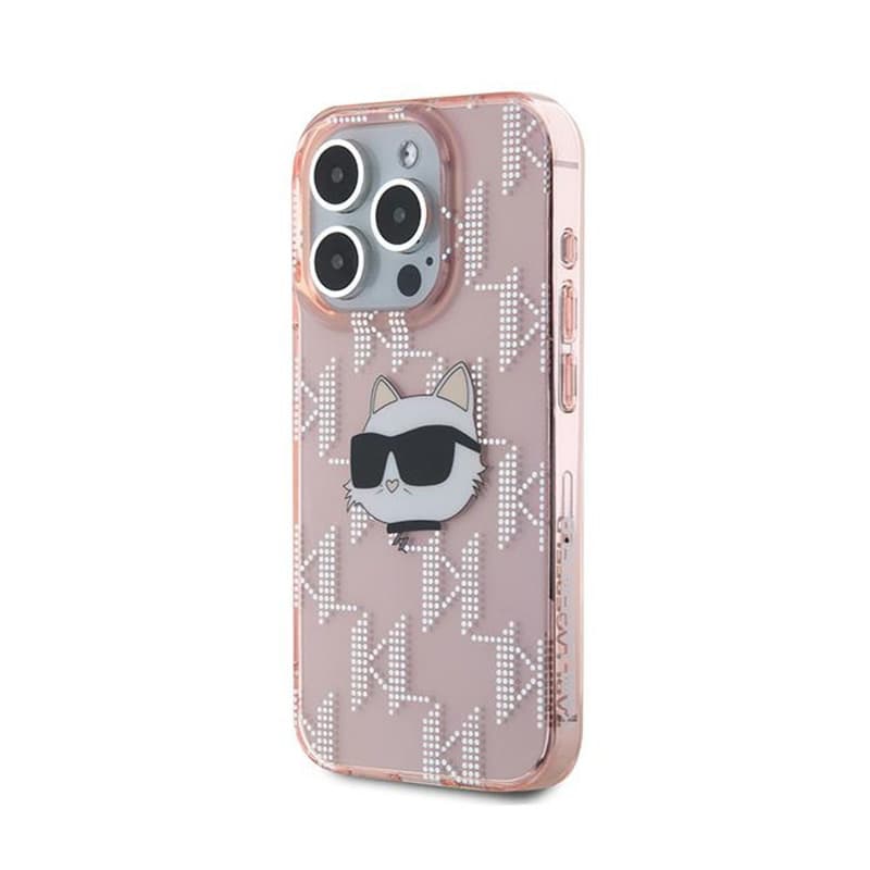 Karl Lagerfeld IML Choupette Head & Monogram - iPhone 15 Pro Max Case (pink) 2