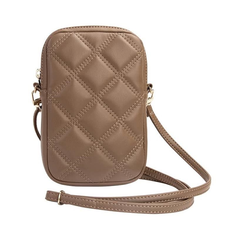 Guess Zip Quilted 4G - Phone bag (brown) 4