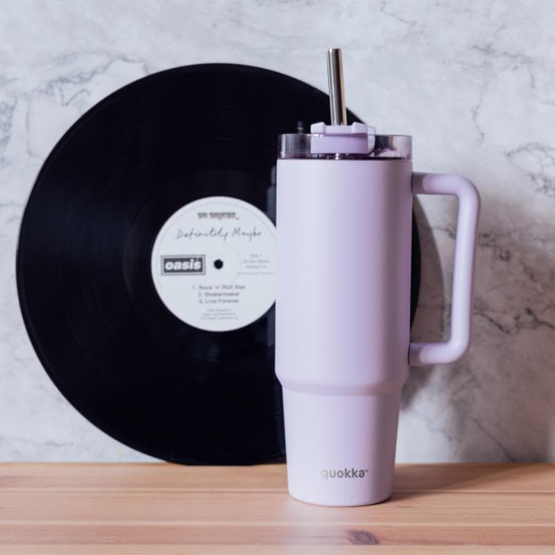 Quokka Stream - 950ml Stainless Steel Thermal Mug with Straw (Purple) 3