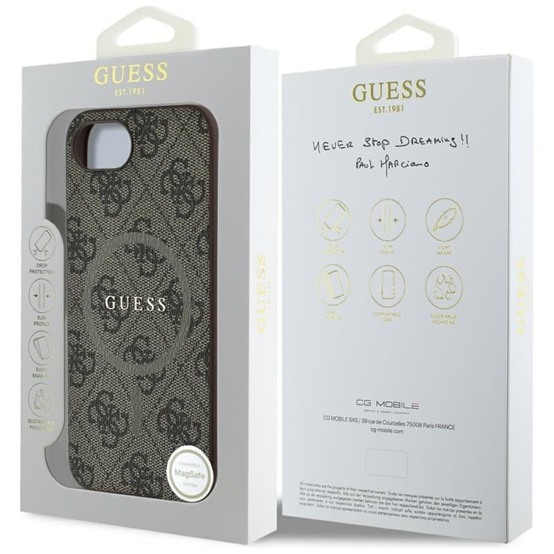 Guess 4G Ring Classic Logo MagSafe - Case for iPhone 16e (brown) 8