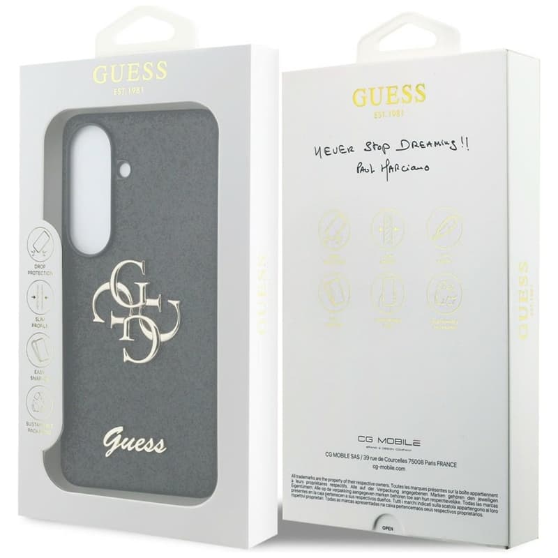 Guess Fixed Glitter Big 4G Metal Logo - Samsung Galaxy S26 Case (Black) 8