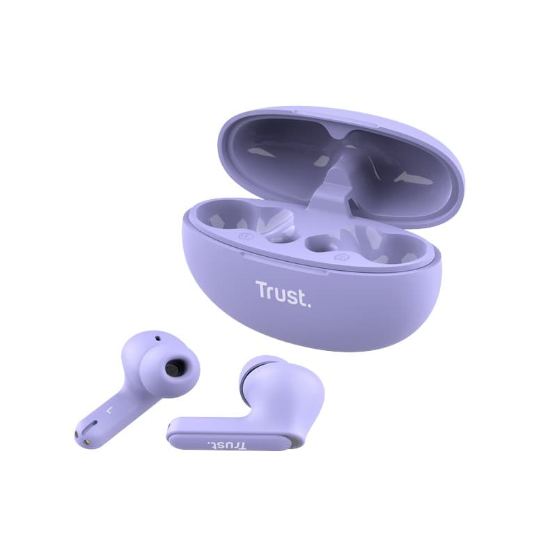 Trust Yavi - Wireless In-Ear Bluetooth TWS Earbuds with Charging Case & ENC (Purple) 3