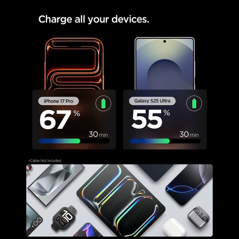Spigen Essential EE301EU GaN - USB-C PD PPS 30W Wall Charger (Gunmetal) 3
