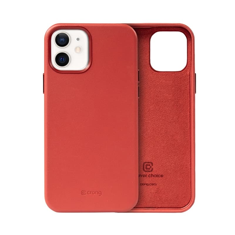 Crong Essential Cover - PU Leather Case for iPhone 12 / iPhone 12 Pro (Red) 2