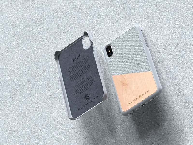 Nordic Elements Original Hel - Case for iPhone Xs Max with real maple wood (Light Grey) 8