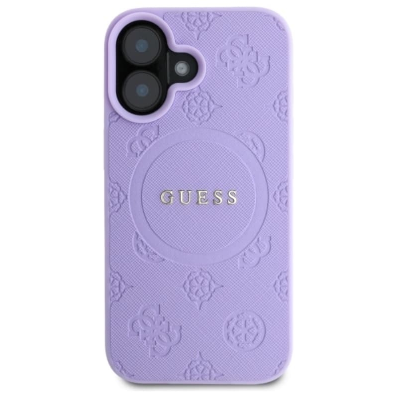 Guess Saffiano Peony Classic Logo MagSafe - Case for iPhone 16 (purple) 3