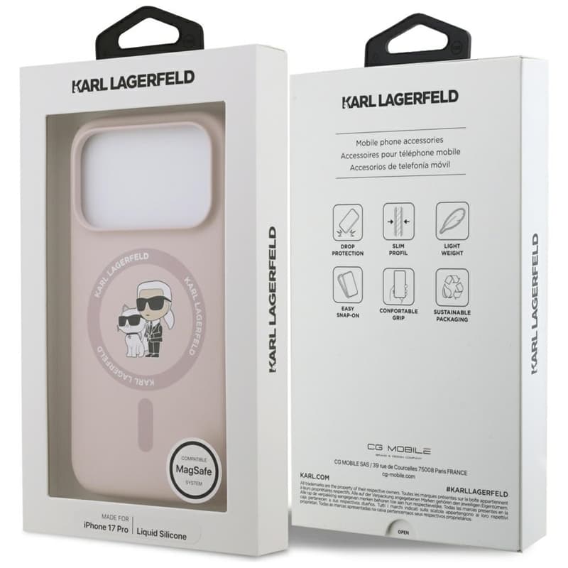 Karl Lagerfeld Silicone Karl & Choupette Ring MagSafe - Case iPhone 17 Pro (pink) 8