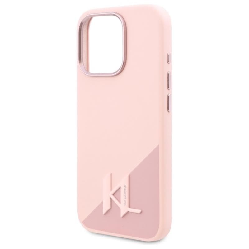 Karl Lagerfeld Silicone Shadow Metal Initial MagSafe - Case for iPhone 16 Pro (pink) 6