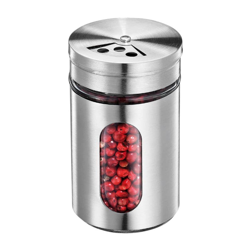 Küchenprofi - Stainless Steel Spice Container with Window and 3 Dispensing Sieves 8x5 cm 3