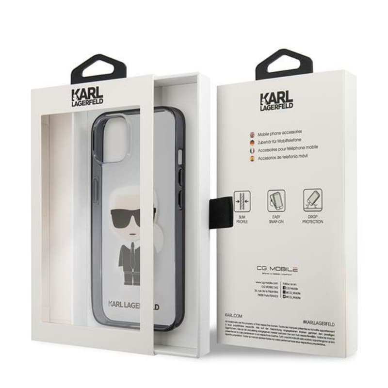 Karl Lagerfeld Ikonik Karl - Case for iPhone 13 mini (Transparent / Black Frame) 8