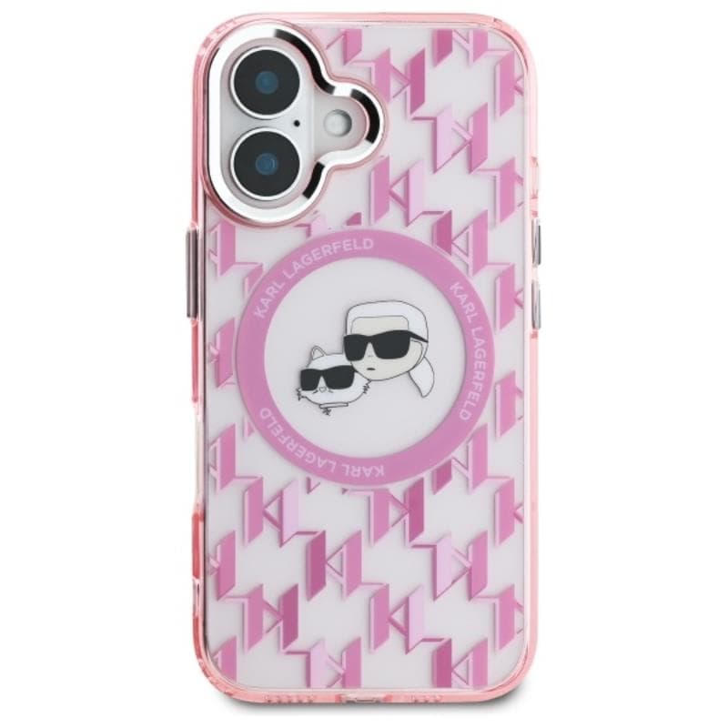 Karl Lagerfeld IML Monogram Karl & Choupette Head MagSafe - Case for iPhone 16 (pink) 3