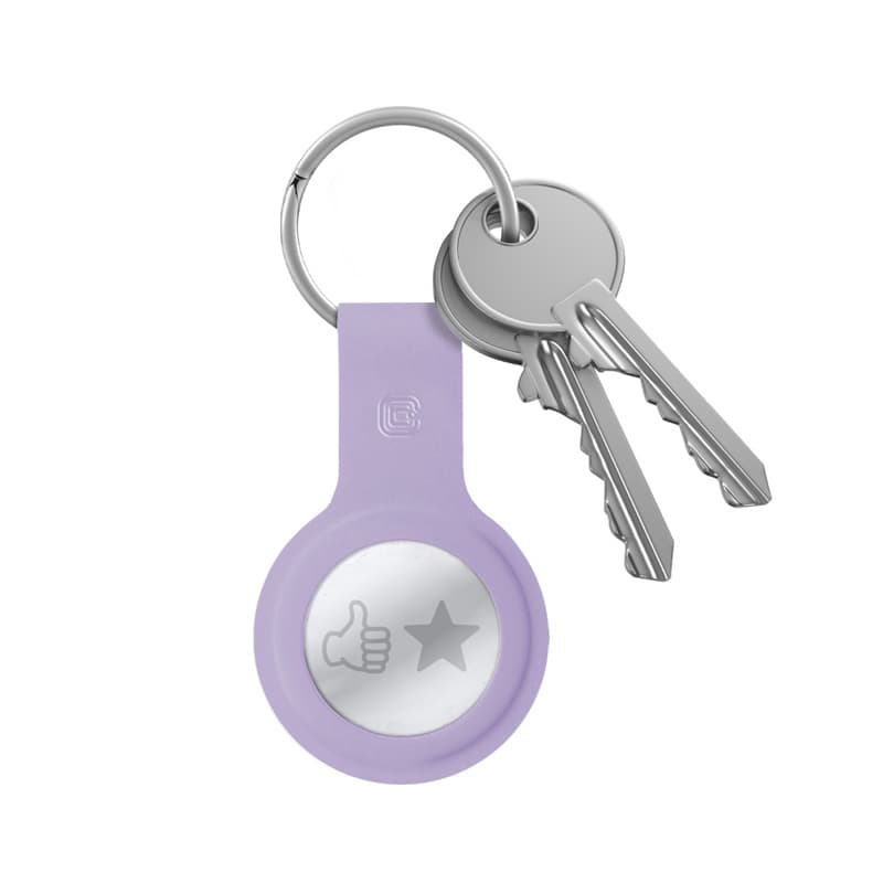 Crong Silicone Case with Key Ring – Protective keychain case for Apple AirTag 1/2 (purple) 2