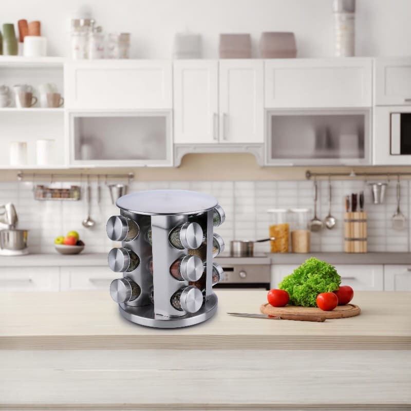 Alpina - Rotating spice rack organizer for 12 jars 6