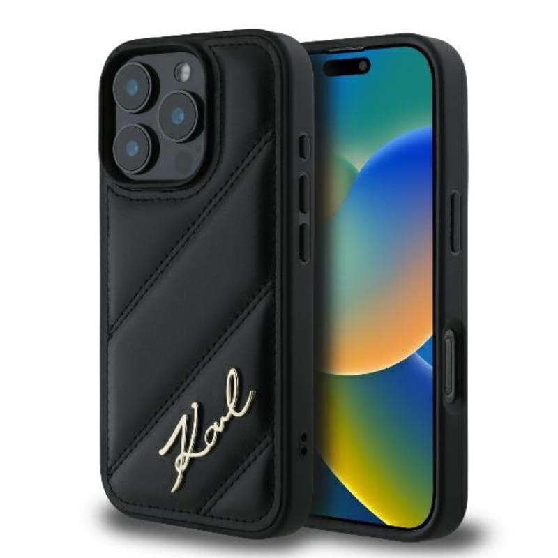 Karl Lagerfeld Quilted Signature - Case for iPhone 16 Pro (black) 1