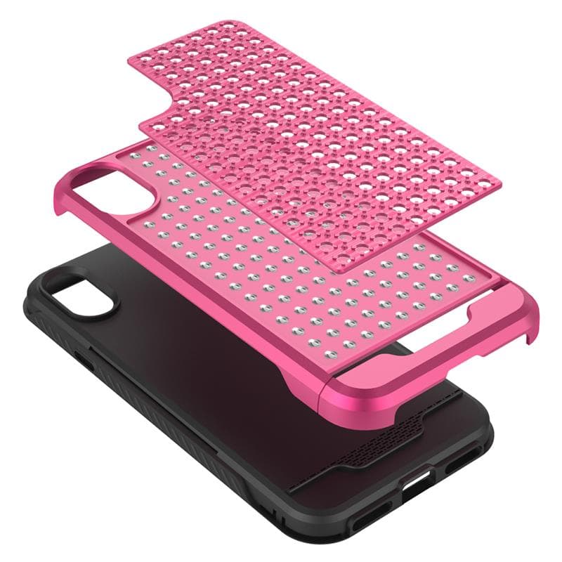 Zizo Star Diamond Hybrid Cover for iPhone X (Pink/Black) 4