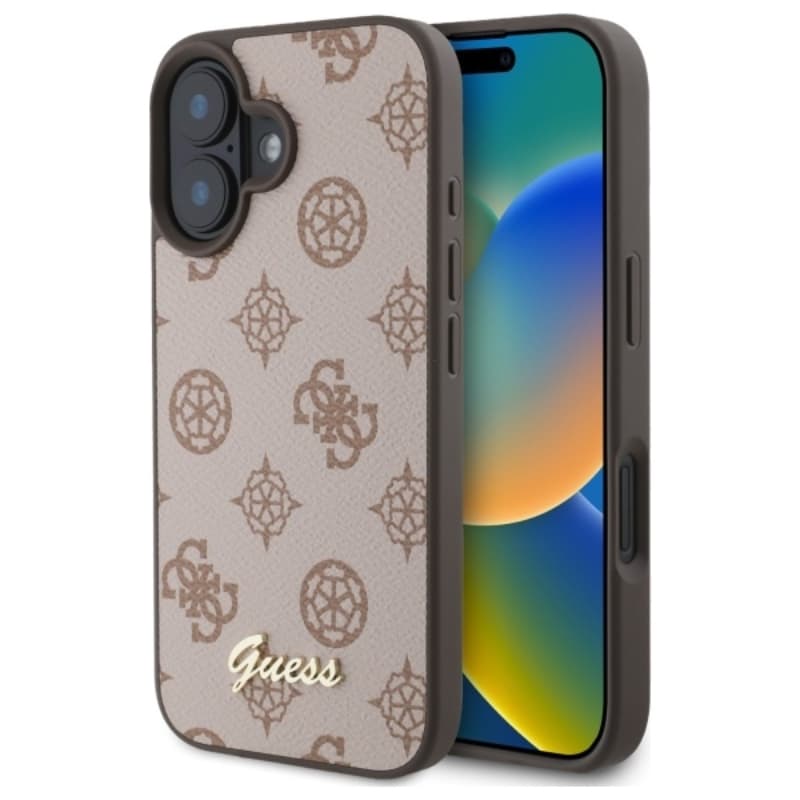 Guess Peony Script MagSafe - Case for iPhone 16 (brown) 1