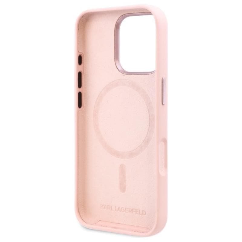 Karl Lagerfeld Silicone Shadow Metal Initial MagSafe - Case for iPhone 16 Pro (pink) 7