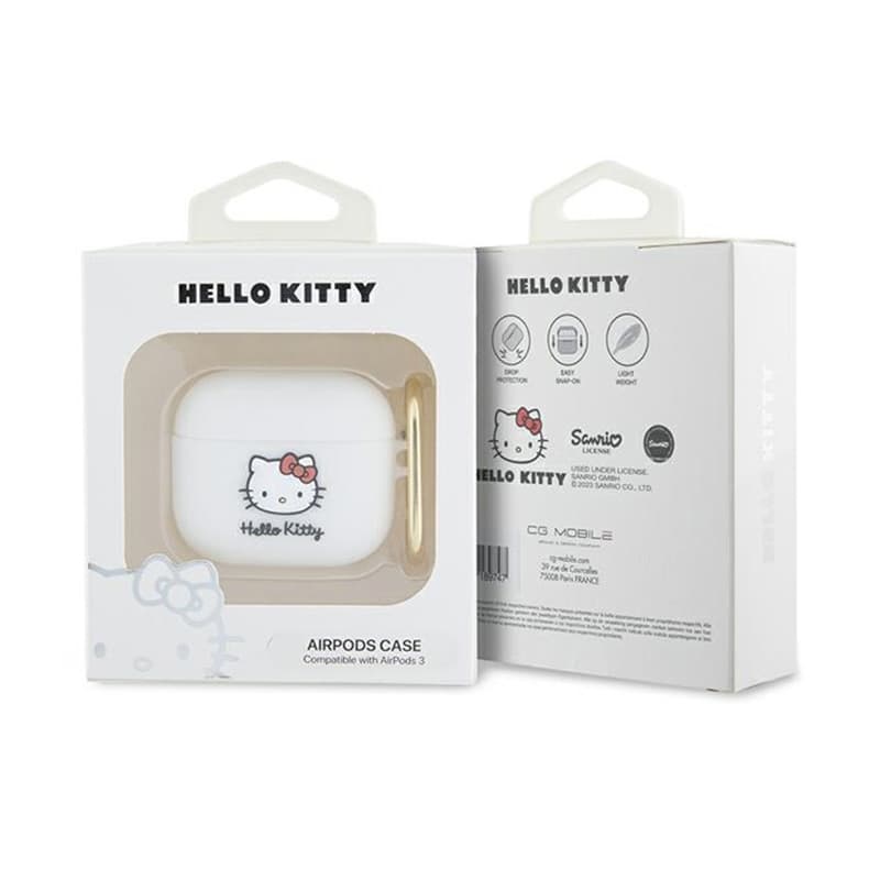 Hello Kitty Silicone 3D Kitty Head - Case for AirPods 3 (white) 3