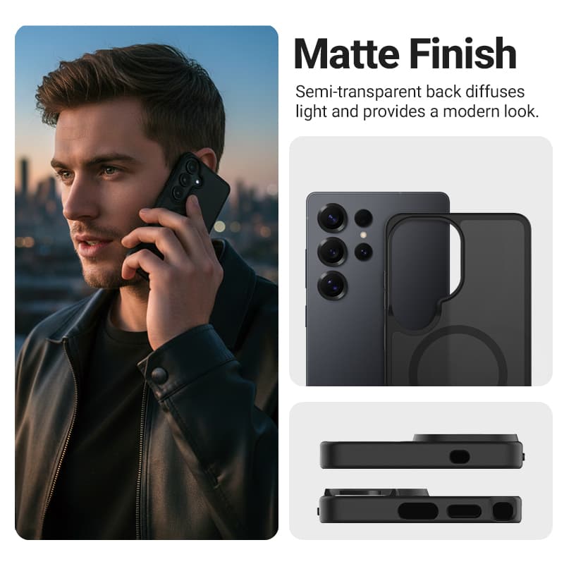 Crong Hybrid Matte Magnetic - MagSafe Case Samsung Galaxy S25 Ultra (Black) 5