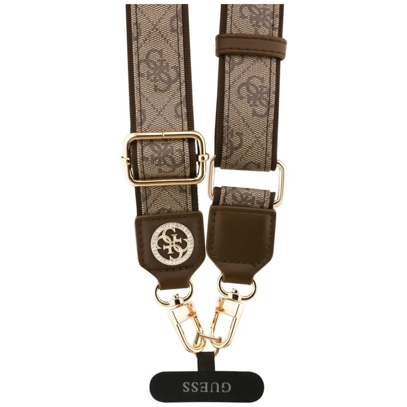 Guess Universal Crossbody Strap 4G Tether Patch Strass Metal Logo - Universal Phone Strap / Lanyard (Brown) 3