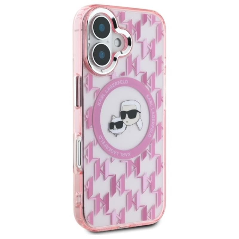 Karl Lagerfeld IML Monogram Karl & Choupette Head MagSafe - Case for iPhone 16 (pink) 4
