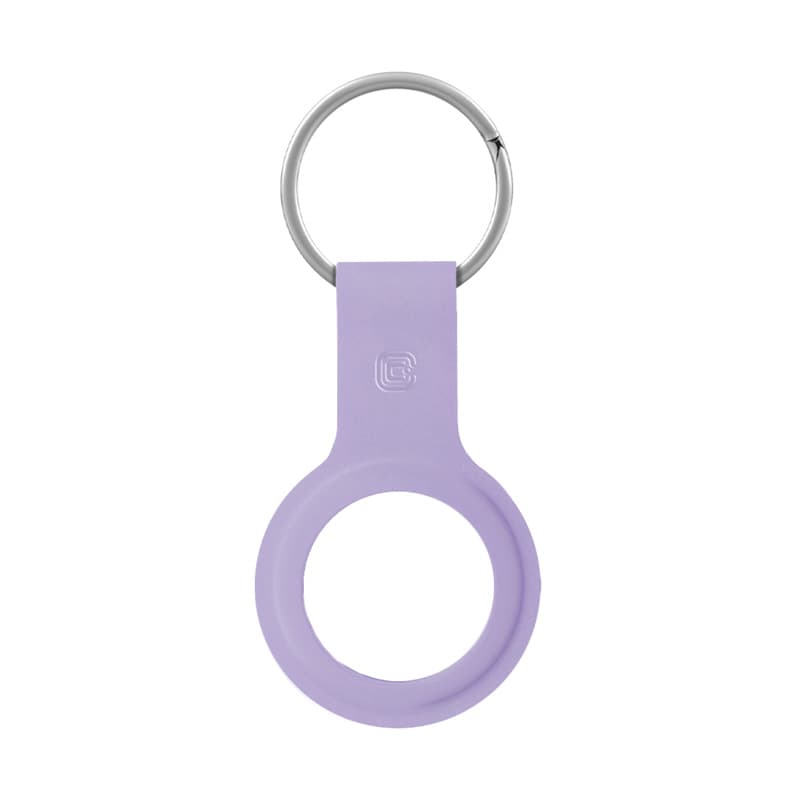 Crong Silicone Case with Key Ring – Protective keychain case for Apple AirTag 1/2 (purple) 3