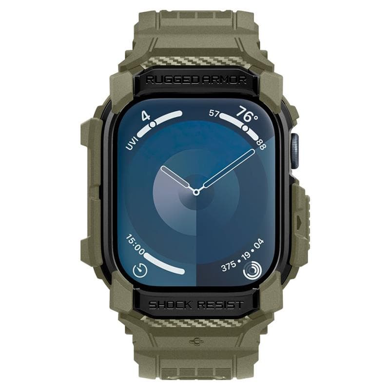 Spigen Rugged Armor Pro - Band with Case for Apple Watch 10 46 mm (Vintage Khaki) 4