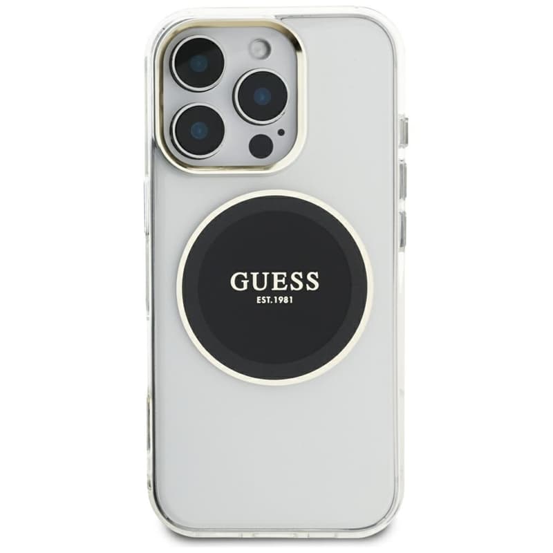 Guess IML Metal Colored Circle Classic Logo MagSafe - Case for iPhone 16 Pro Max (black) 3