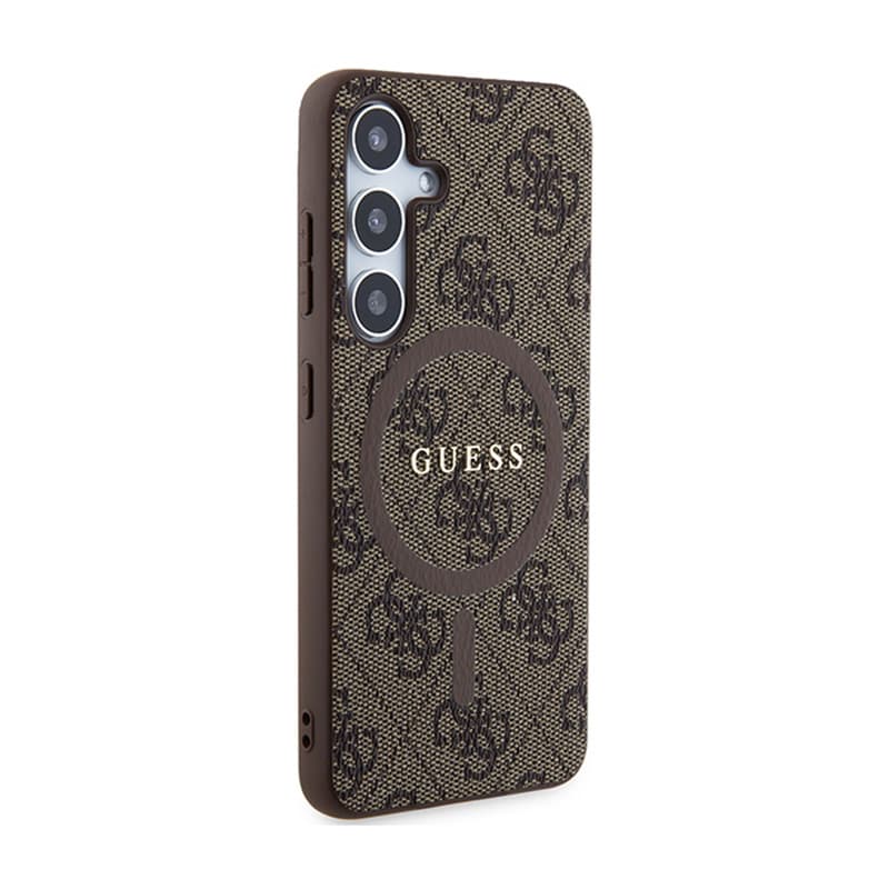Guess 4G Collection Leather Metal Logo MagSafe - Case Samsung Galaxy S24 (Brown) 4