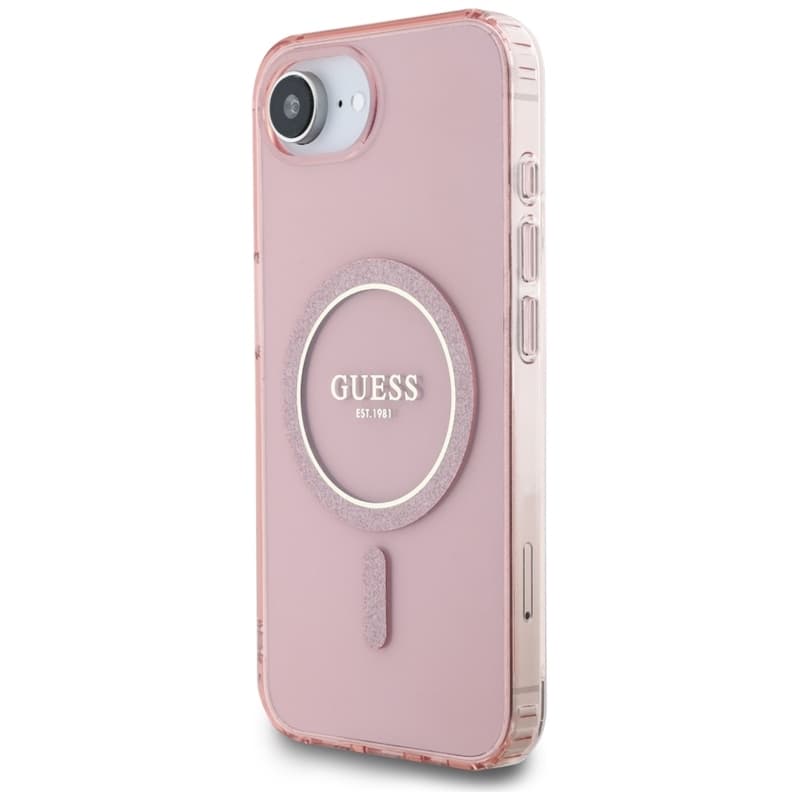 Guess IML Glitter Circle MagSafe - Case for iPhone 16e (pink) 2