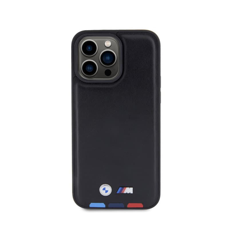 BMW Leather Hot Stamp Tricolor - Case for iPhone 15 Pro Max (black) 3