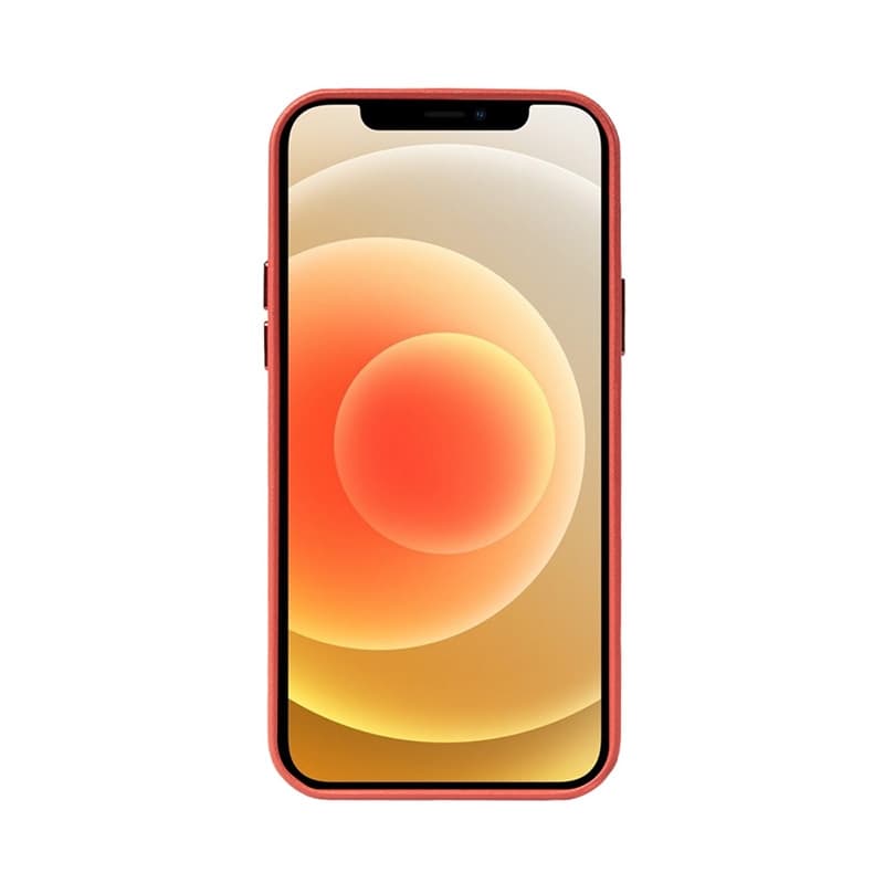 Crong Essential Cover - PU Leather Case for iPhone 12 / iPhone 12 Pro (Red) 4