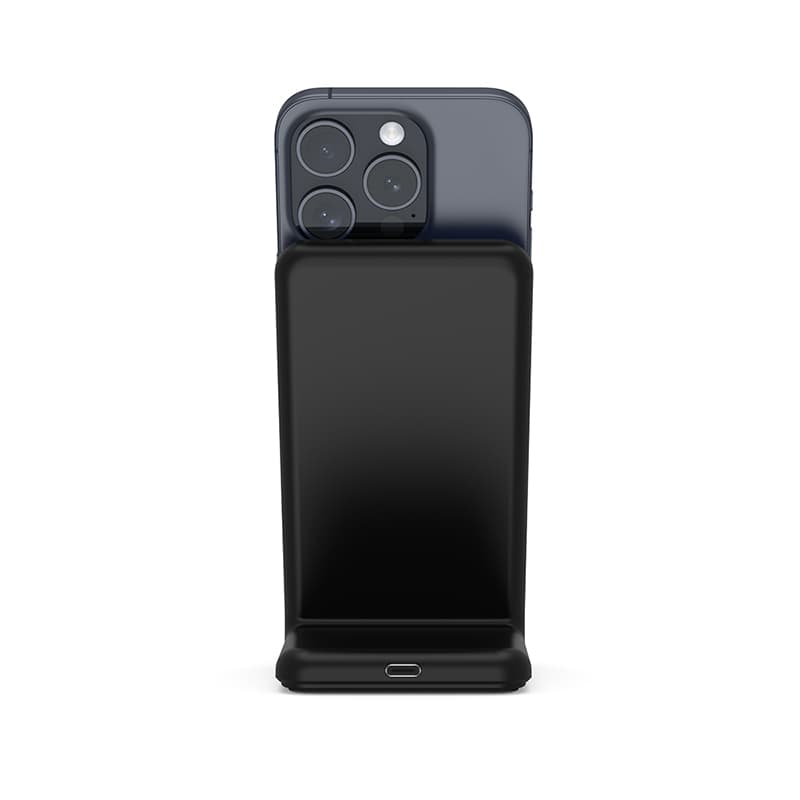 Crong MagSpot Stand - 2-in-1 Wireless Charger with MagSafe for iPhone and AirPods (Black) 6