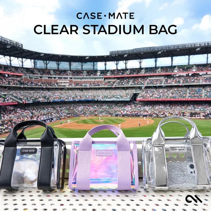 Case-Mate Micro Tote Bag - Waterproof Shoulder Bag (Silver Chrome/Clear) 6